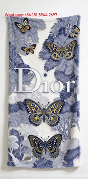 Dior Butterfly Print Flannel Sofa Throw Blanket D055